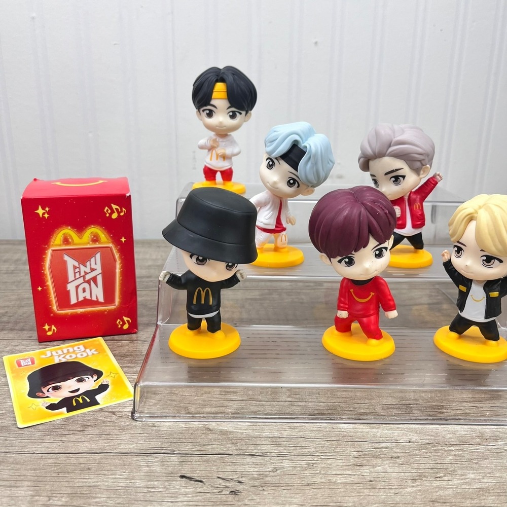 McDonald's Tiny Tan BTS Lot of 6 LOOSE Collectible Figures Happy Meal